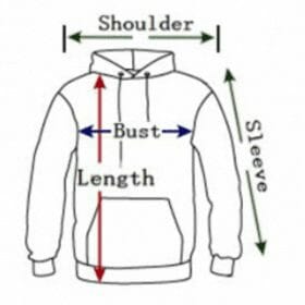 Pullover Hoodie Sizing Chart