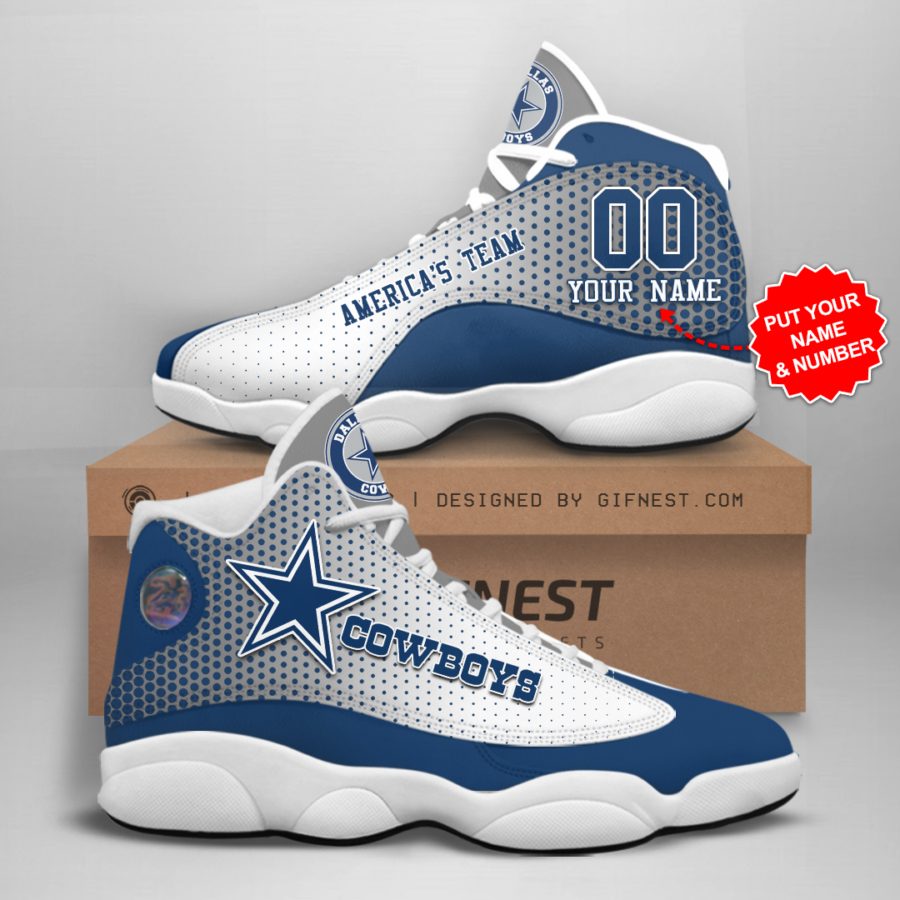 NFL Dallas Cowboys Custom Name Air Jordan 13 Shoes V15 NFL Dallas Cowboys Custom Name Air Jordan 13 Shoes V15