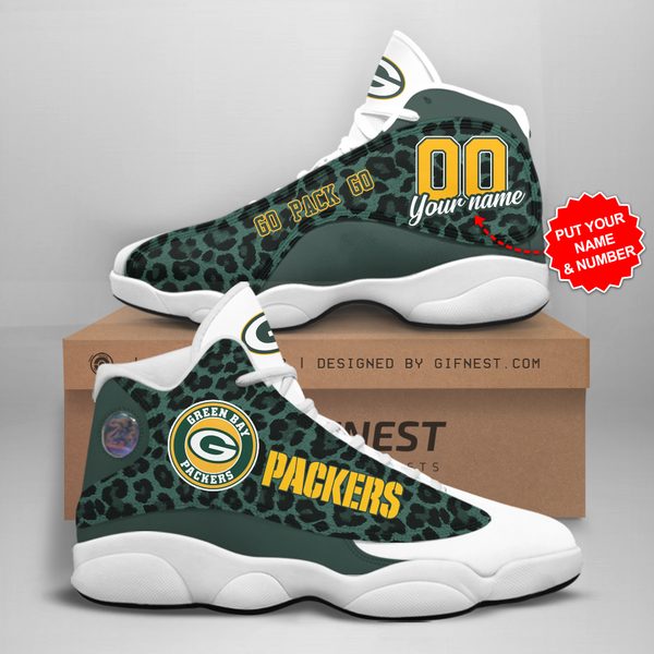 NFL Green Bay Packers Custom Name Air Jordan 13 Shoes V5