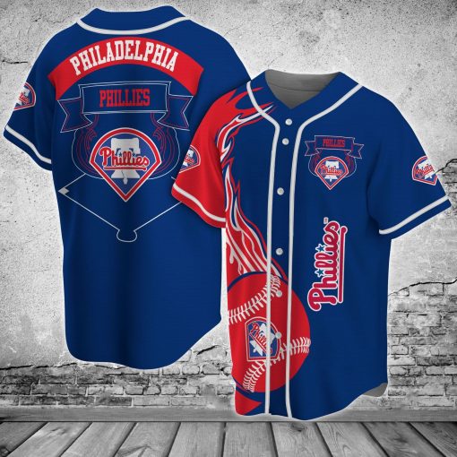 MLB Philadelphia Phillies Blue Baseball Jersey