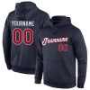Custom Navy Red-White Sports Pullover Hoodie