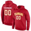 Custom Red White-Gold Sports Pullover Hoodie
