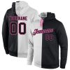 Custom White Black-Pink Split Fashion Sports Pullover Hoodie