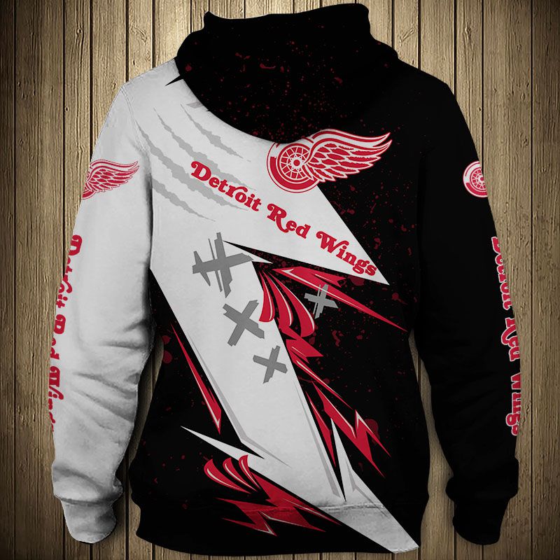 NHL Detroit Red Wings Thunder Design Pullover Hoodie