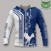 Tottenham Hotspur FC Blue White Pattern Zip Up Hoodie