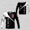 AC Milan Rossoneri Black White Zip Up Hoodie