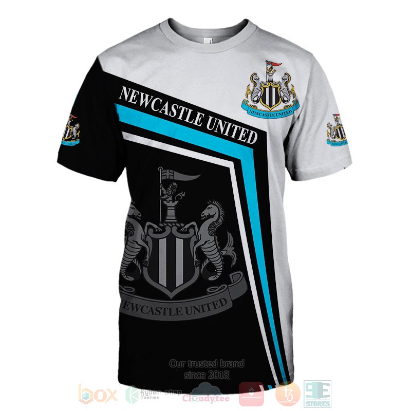Newcastle United FC Black White T-Shirt V3