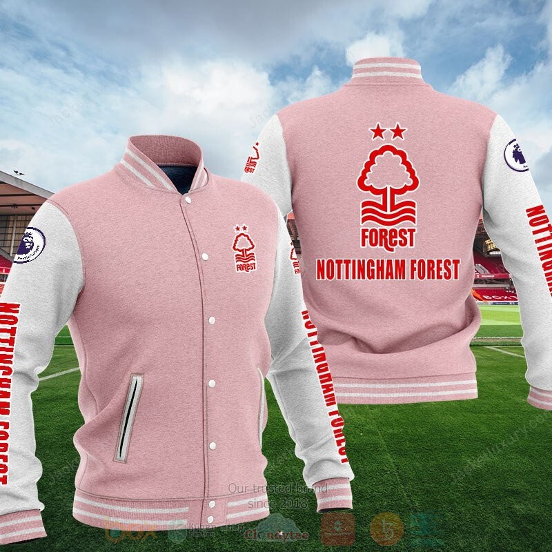 Nottingham Forest FC Pink Grey Baseball Jacket