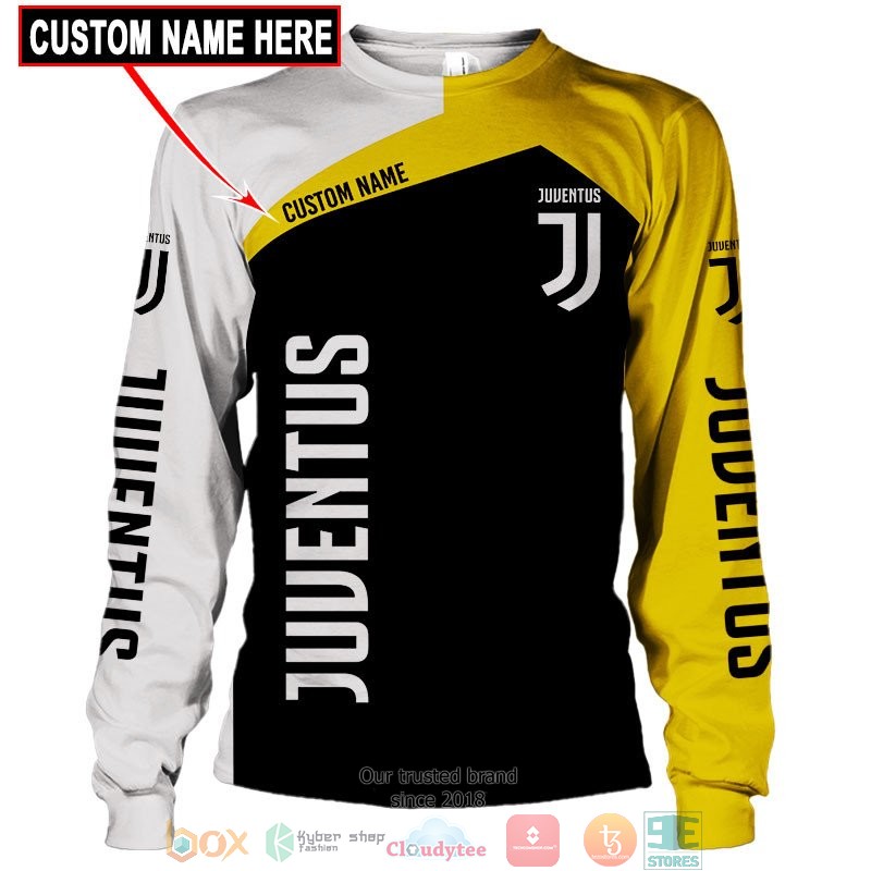 Juventus FC Custom Name Black Yellow Sweatshirt