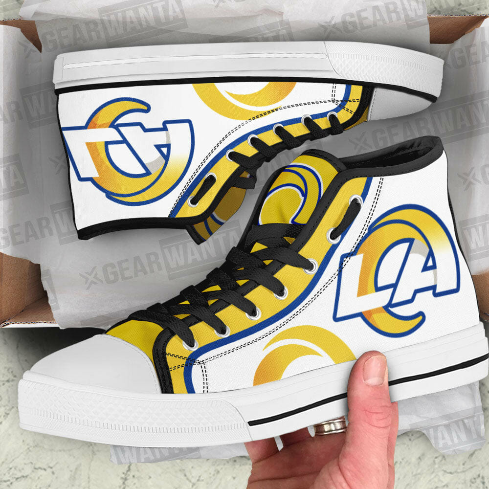 NFL Los Angeles Rams White High Top Shoes NFL Los Angeles Rams White High Top Shoes