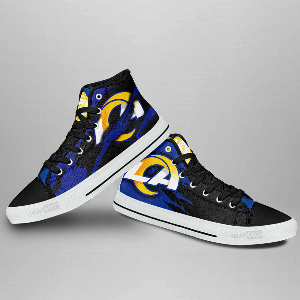 NFL Los Angeles Rams Blue Scratch High Top Shoes