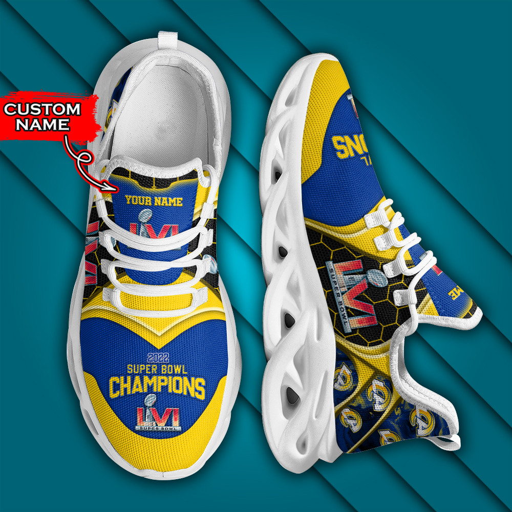 NFL Los Angeles Rams Custom Name Super Bowl Champions Max Soul Shoes NFL Los Angeles Rams Custom Name Super Bowl Champions Max Soul Shoes