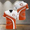 NFL Chicago Bears White Nice Curve In Orange Polo Shirt