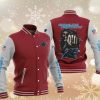 NFL Carolina Panthers Red Skull Baseball Jacket