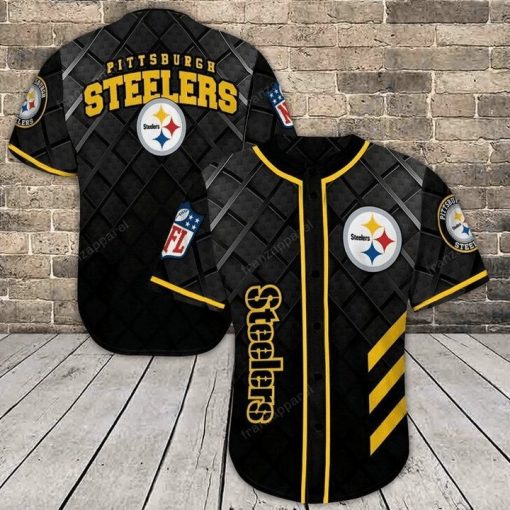 NFL Pittsburgh Steelers Iron Black Baseball Jersey