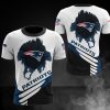 NFL New England Patriots White Navy T-Shirt V9