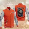 NFL New England Patriots Orange Grey Baseball Jacket