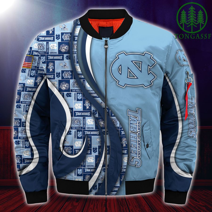 Tar Heels Custom Number Blue Bomber Jacket