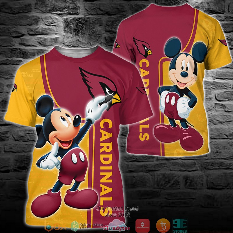 NFL Arizona Cardinals Mickey Red Gold T-Shirt