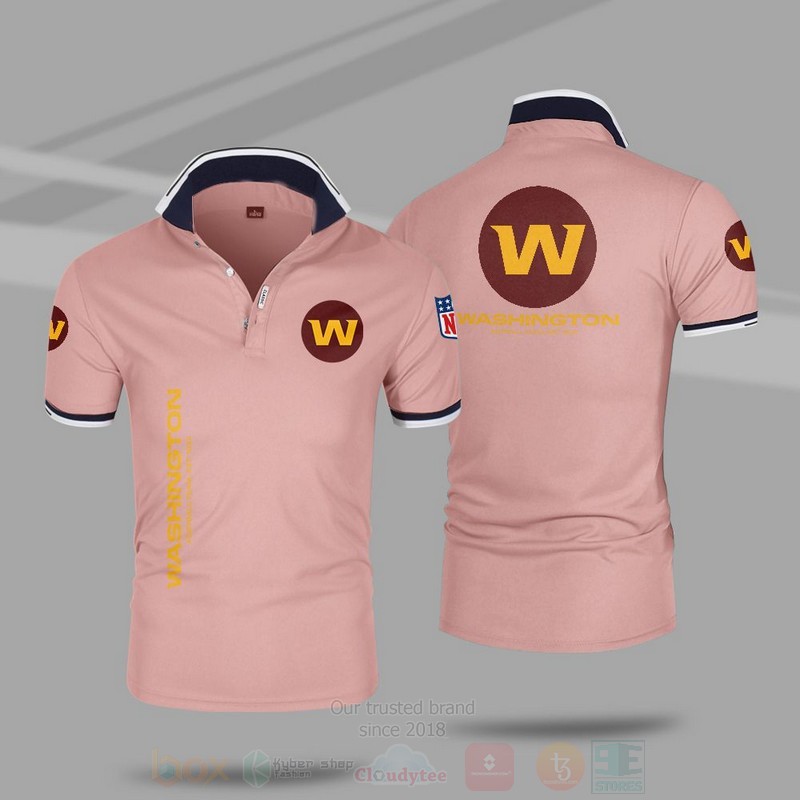 NFL Washington Commanders Pink Polo Shirt