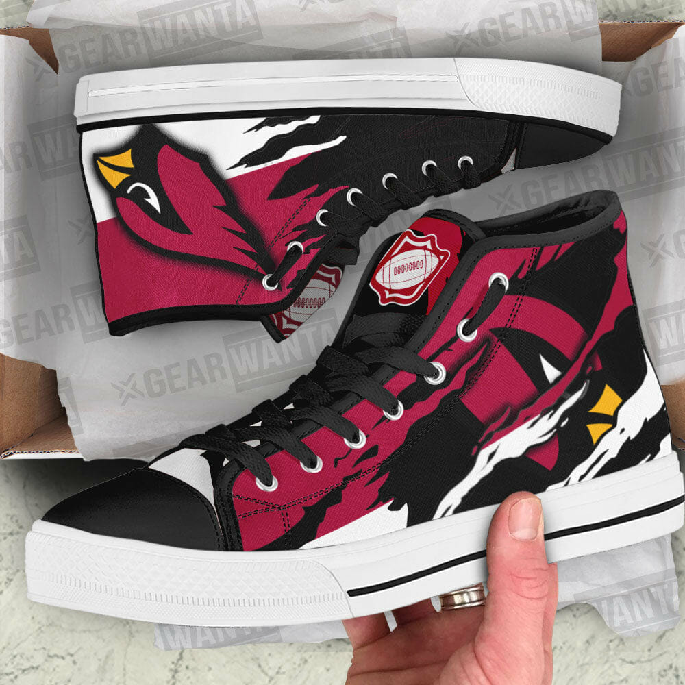NFL Arizona Cardinals Red Black High Top Shoes NFL Arizona Cardinals Red Black High Top Shoes