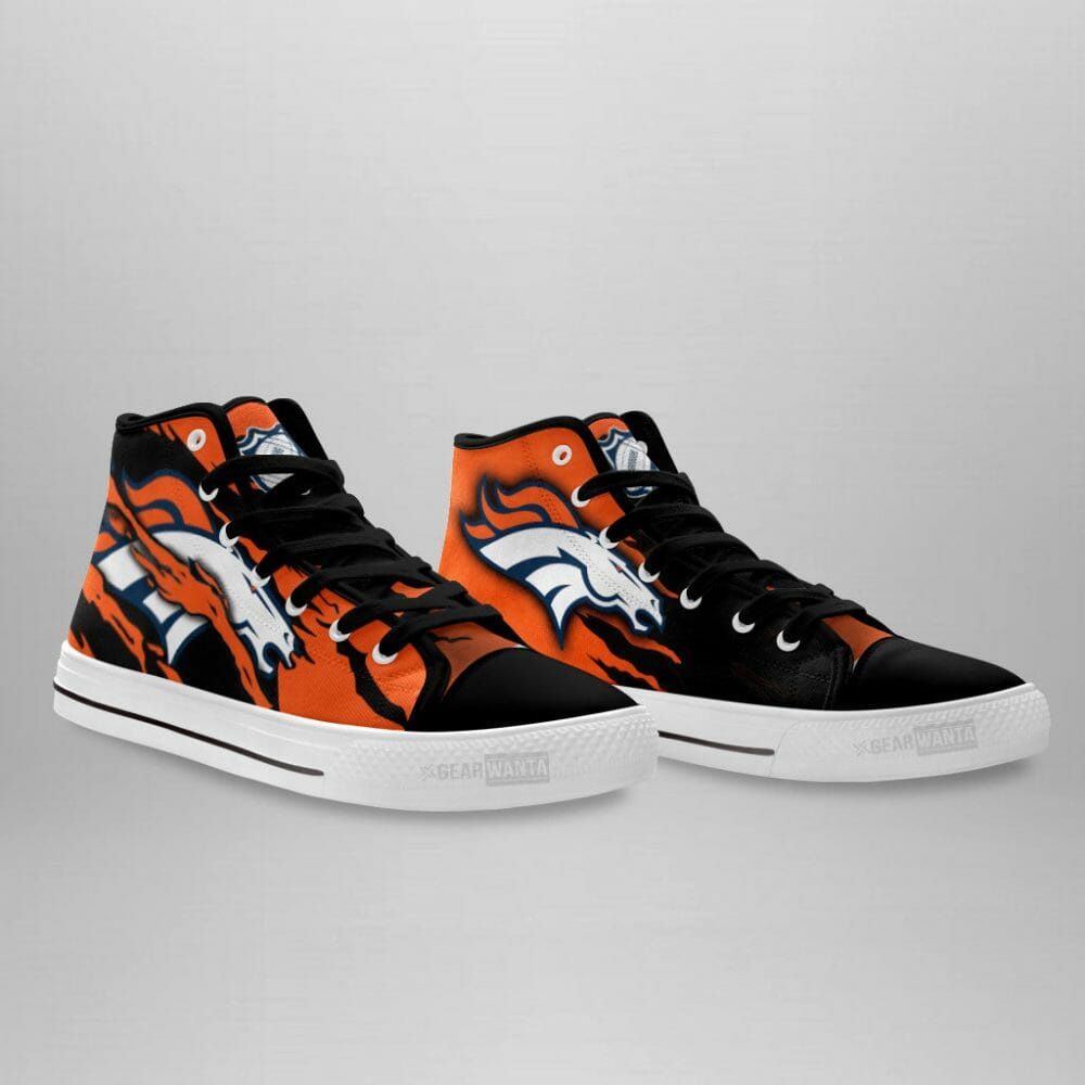 NFL Denver Broncos Orange Black High Top Shoes NFL Denver Broncos Orange Black High Top Shoes