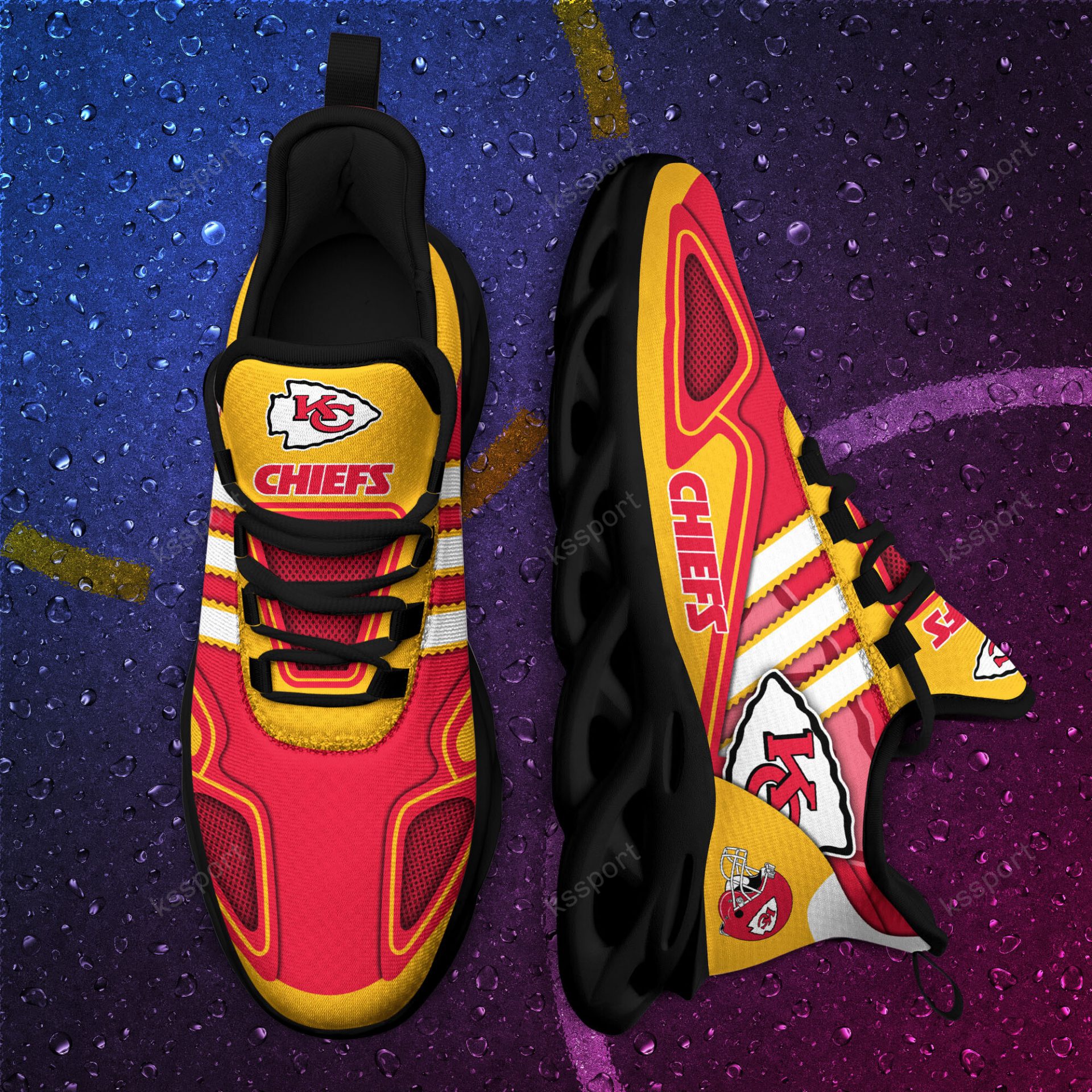 NFL Kansas City Chiefs Gold Red Max Soul Shoes NFL Kansas City Chiefs Gold Red Max Soul Shoes