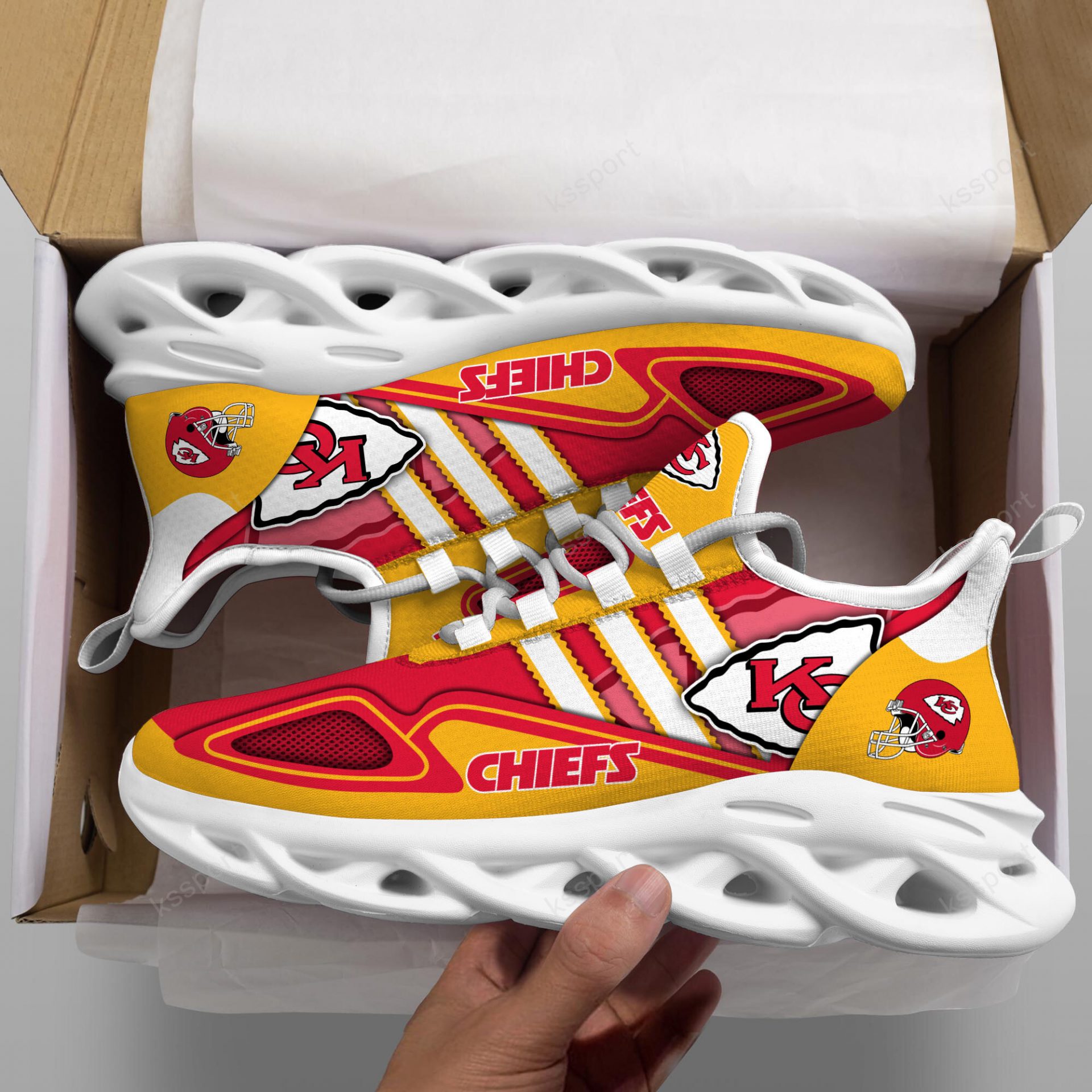 NFL Kansas City Chiefs Gold Red Max Soul Shoes NFL Kansas City Chiefs Gold Red Max Soul Shoes