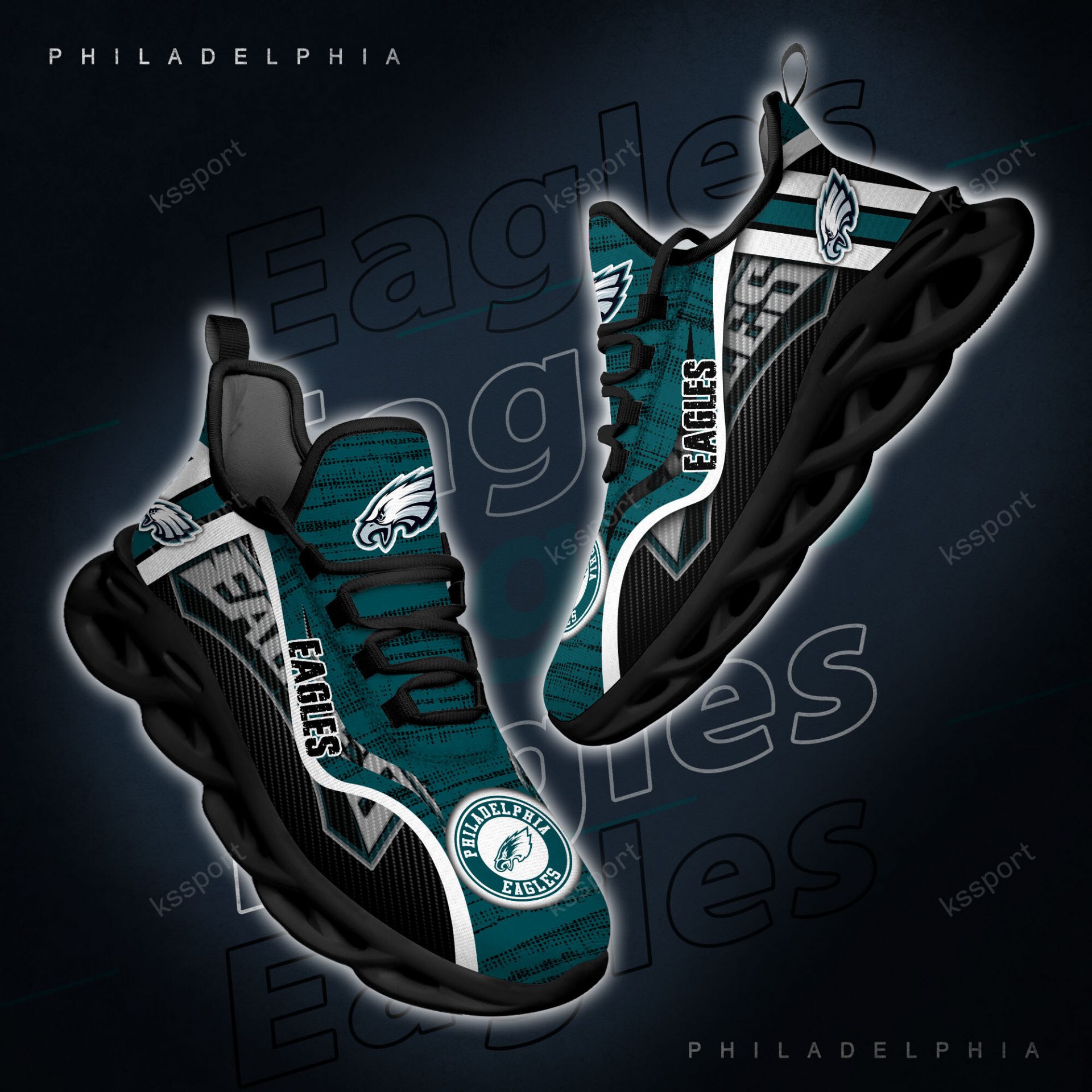 NFL Philadelphia Eagles Green Black Max Soul Shoes NFL Philadelphia Eagles Green Black Max Soul Shoes