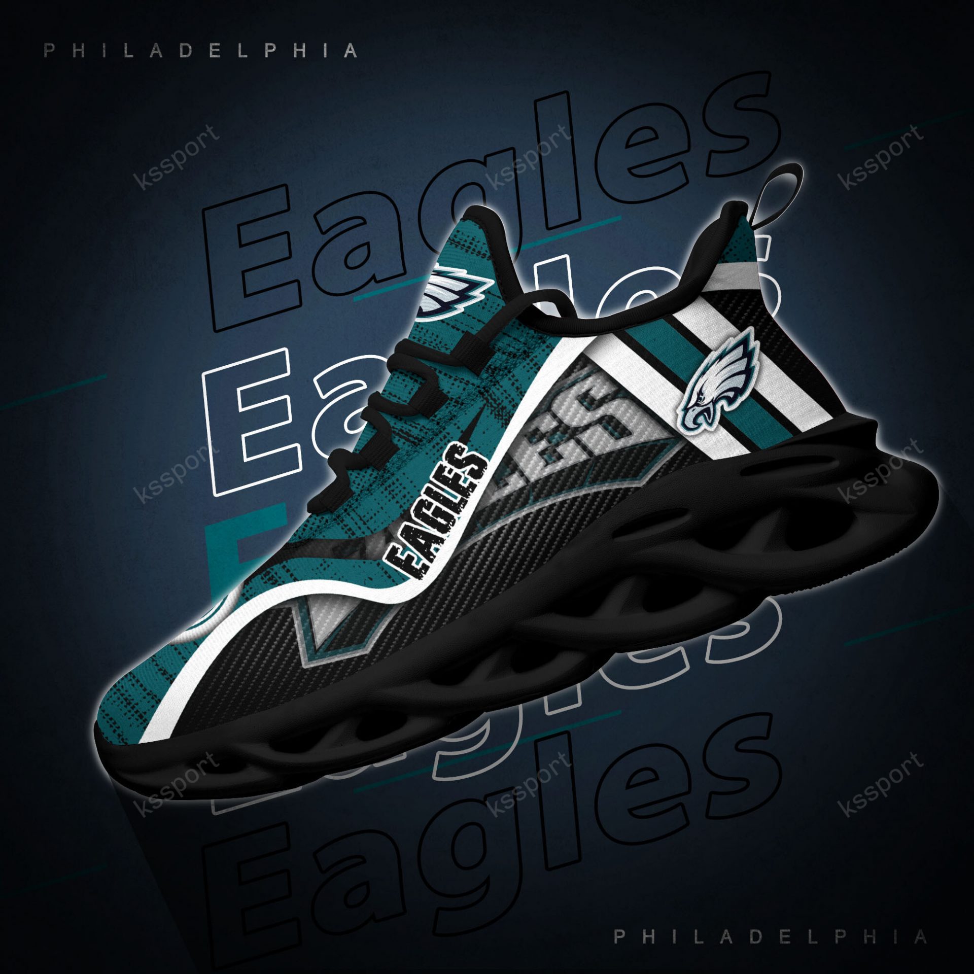 NFL Philadelphia Eagles Green Black Max Soul Shoes NFL Philadelphia Eagles Green Black Max Soul Shoes