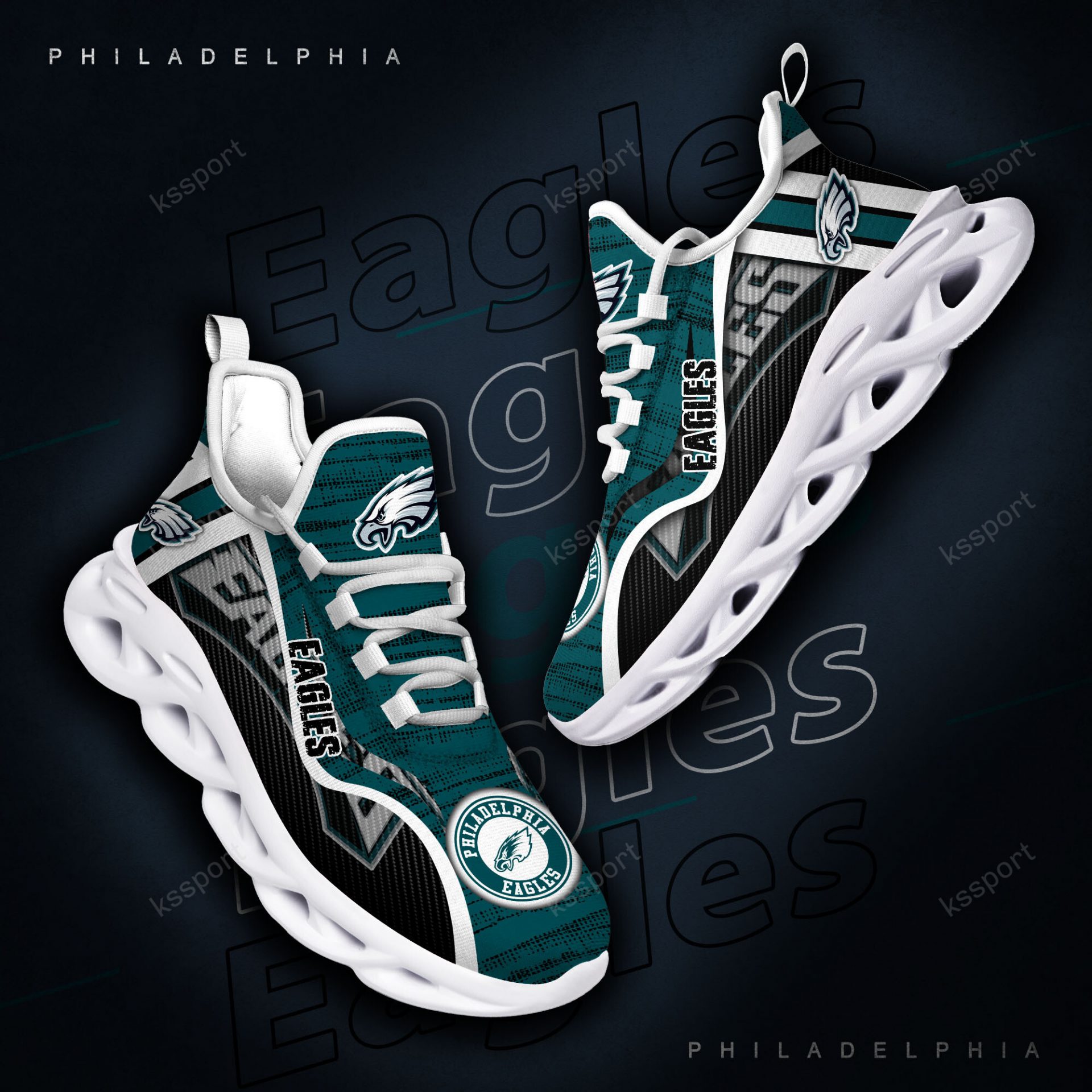 NFL Philadelphia Eagles Green Black Max Soul Shoes NFL Philadelphia Eagles Green Black Max Soul Shoes