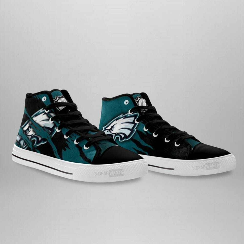 NFL Philadelphia Eagles Green Black High Top Shoes NFL Philadelphia Eagles Green Black High Top Shoes