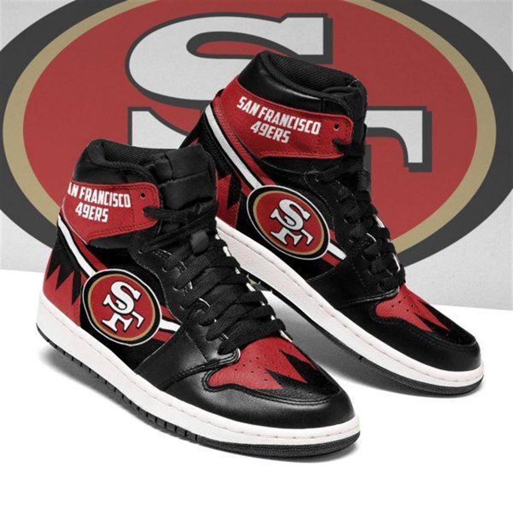 NFL San Francisco 49ers Red Black Air Jordan 1 High Sneakers