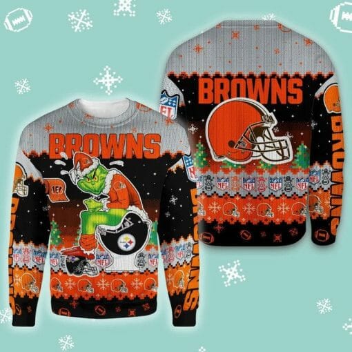 NFL Cleveland Browns The Grinch Ugly Christmas Sweater