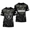 NFL Las Vegas Raiders Silver Rose Black T-Shirt