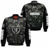 NFL Las Vegas Raiders Silver Rose Black Bomber Jacket