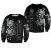 NFL Las Vegas Raiders Silver Skull Black Sweatshirt V3