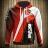 NFL Cleveland Browns Orange White Zip Up Hoodie V2