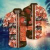 NFL Cleveland Browns Orange Tropical Flowers Hawaiian Shirt V2