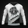 NFL Las Vegas Raiders White Black Zip Up Hoodie