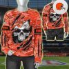 NFL Cleveland Browns Camo Orange Skull Sweatshirt