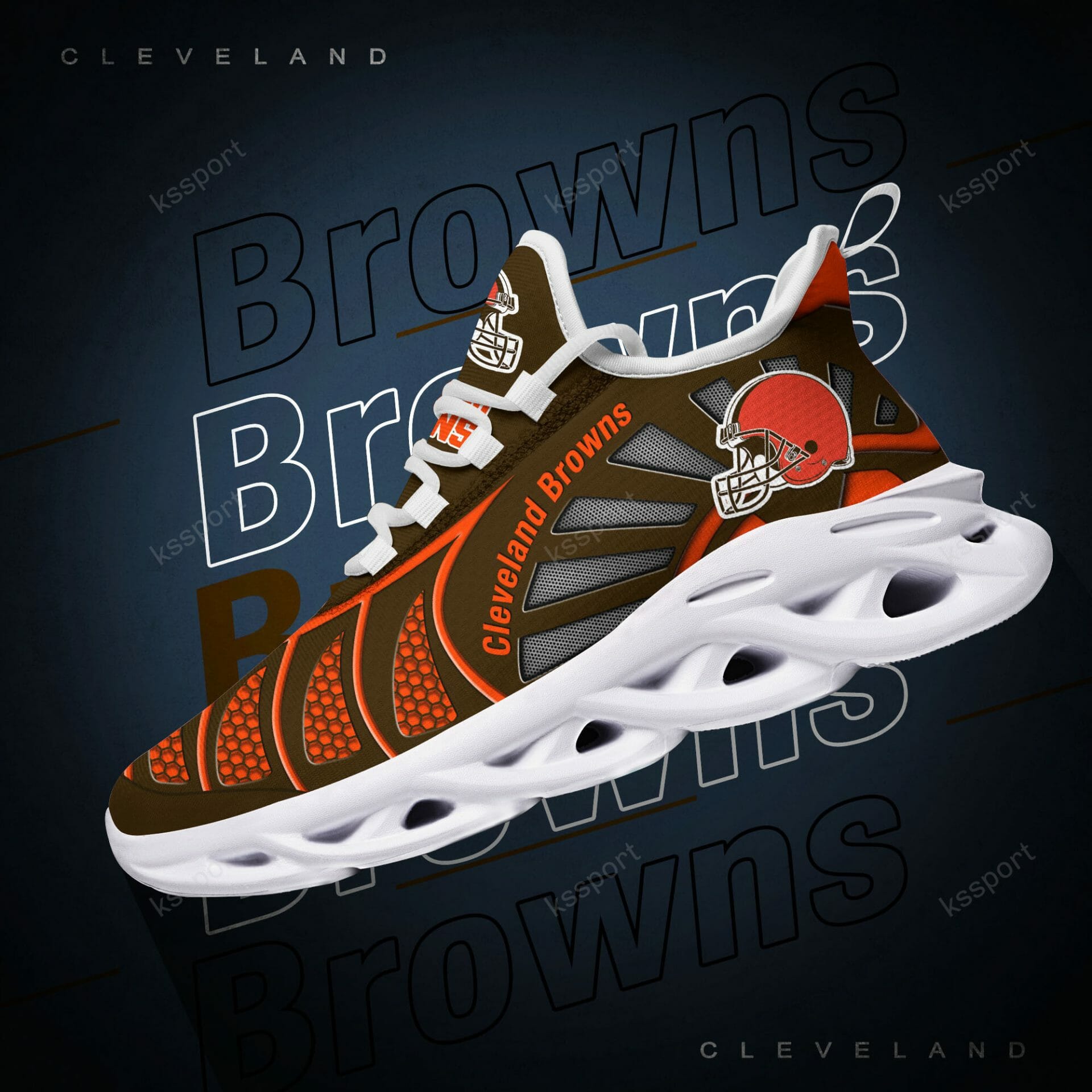 NFL Cleveland Browns Brown Orange Max Soul Shoes V2 NFL Cleveland Browns Brown Orange Max Soul Shoes V2