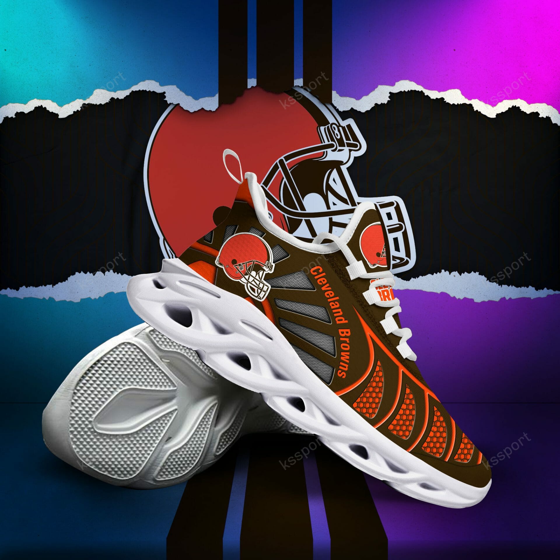 NFL Cleveland Browns Brown Orange Max Soul Shoes V2 NFL Cleveland Browns Brown Orange Max Soul Shoes V2