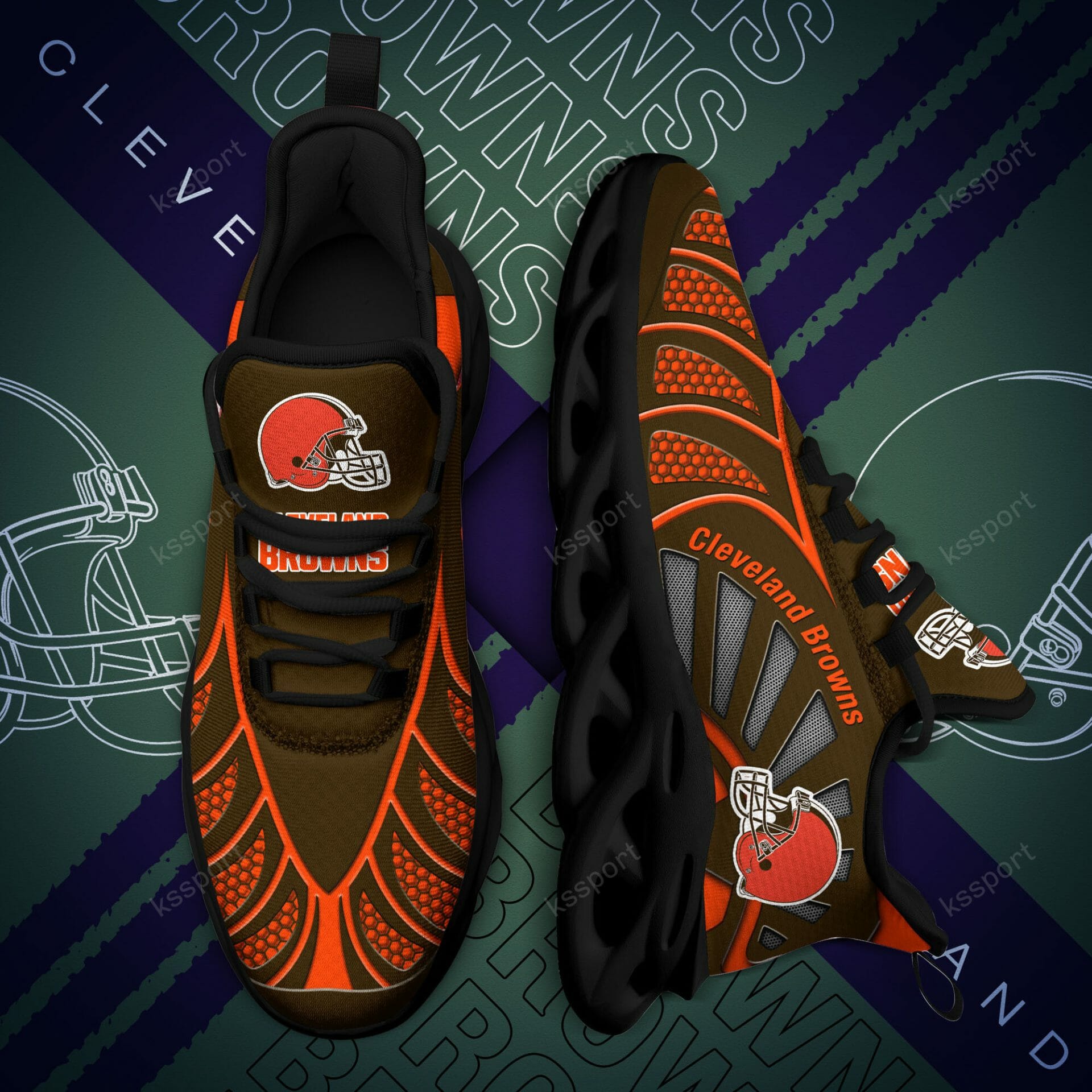 NFL Cleveland Browns Brown Orange Max Soul Shoes V2 NFL Cleveland Browns Brown Orange Max Soul Shoes V2