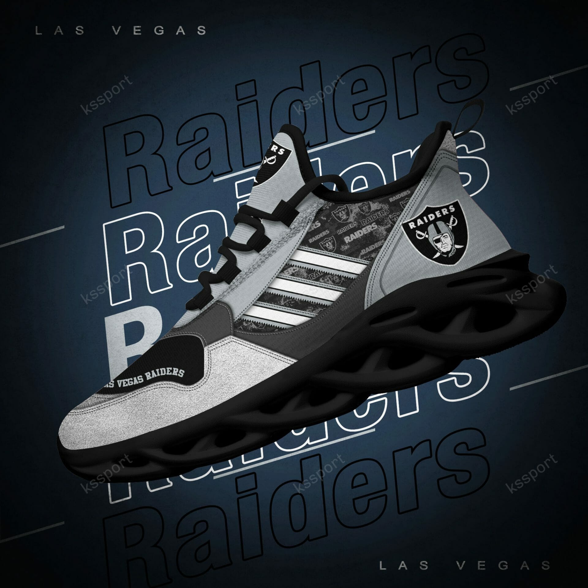 NFL Las Vegas Raiders Silver Max Soul Shoes NFL Las Vegas Raiders Silver Max Soul Shoes