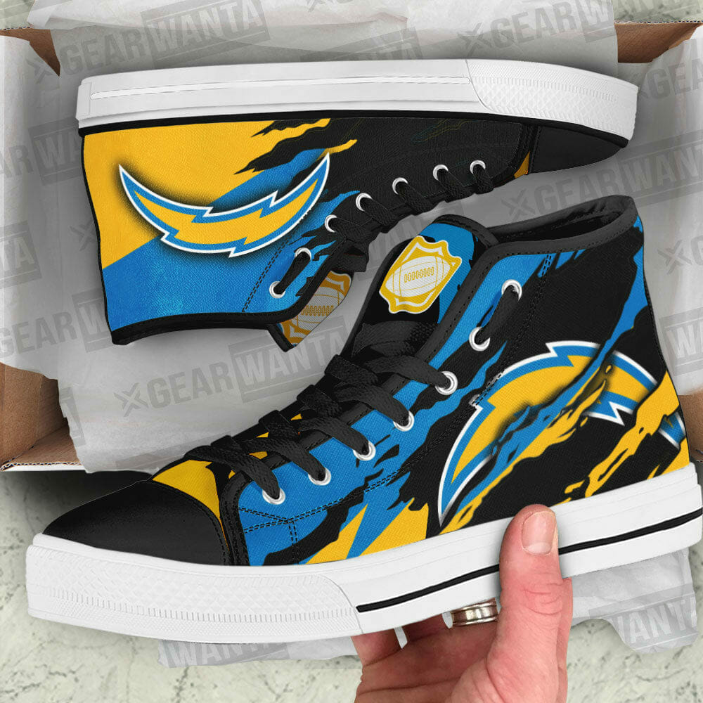 NFL Los Angeles Chargers Blue Gold High Top Shoes