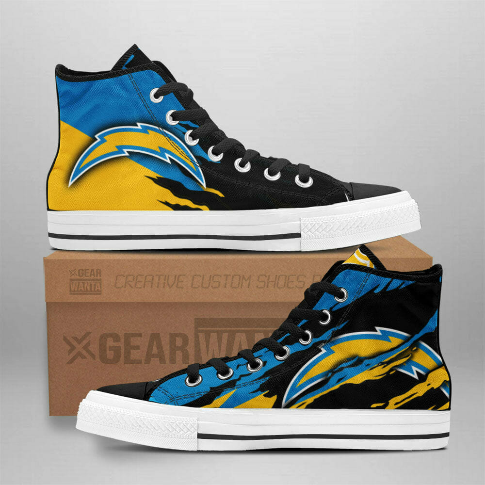 NFL Los Angeles Chargers Blue Gold High Top Shoes