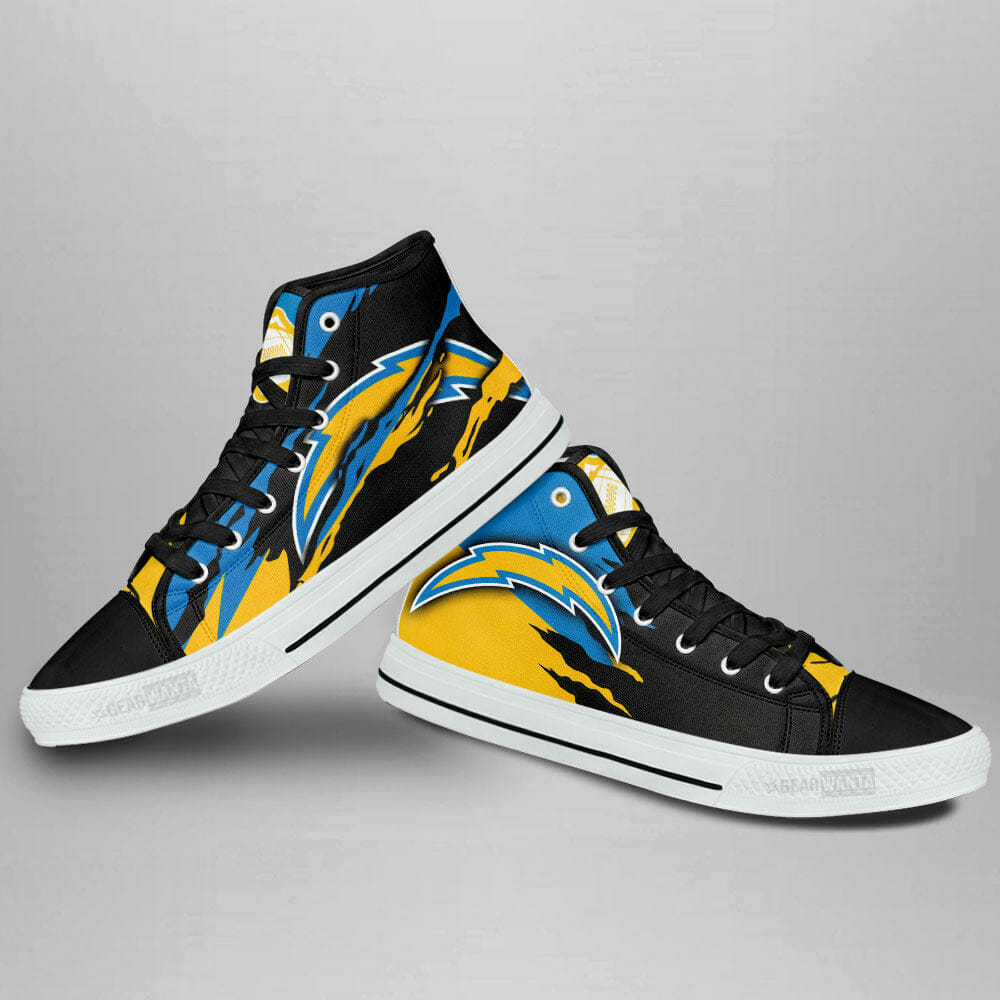 NFL Los Angeles Chargers Blue Gold High Top Shoes