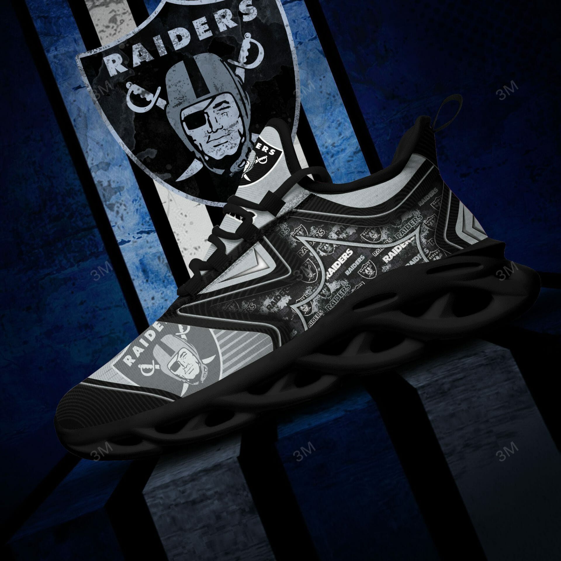NFL Las Vegas Raiders Silver Black Max Soul Shoes V3 NFL Las Vegas Raiders Silver Black Max Soul Shoes V3
