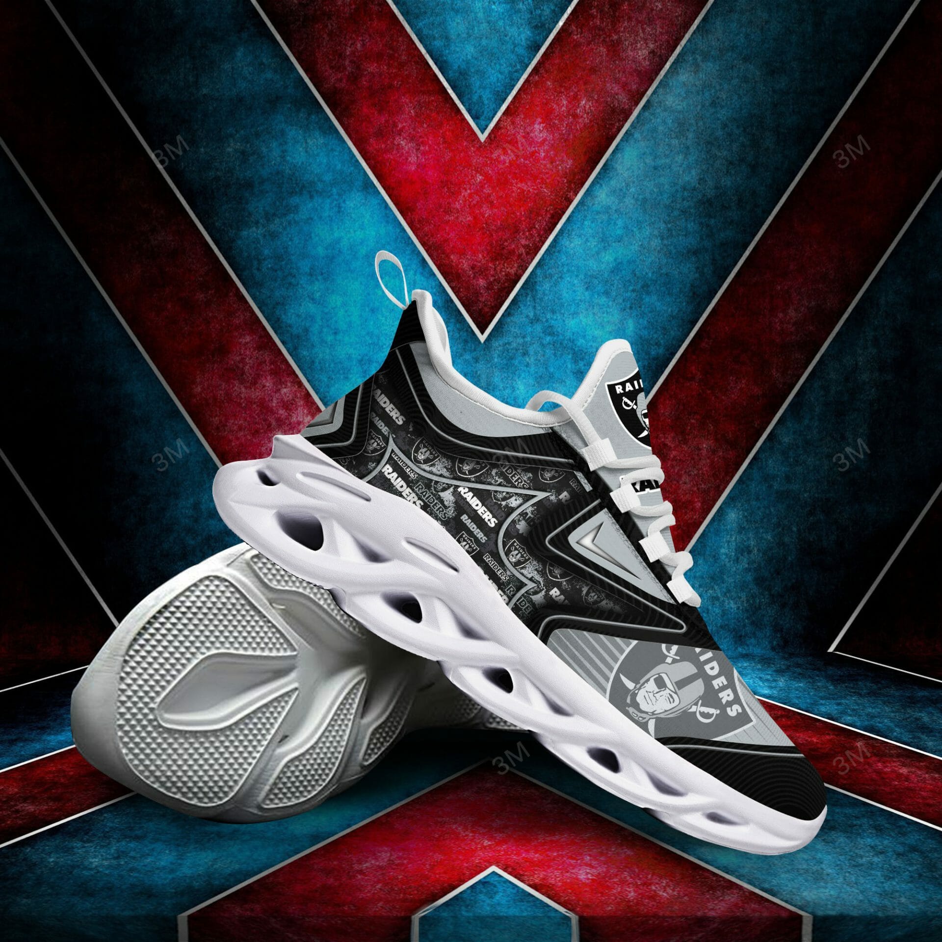 NFL Las Vegas Raiders Silver Black Max Soul Shoes V3 NFL Las Vegas Raiders Silver Black Max Soul Shoes V3